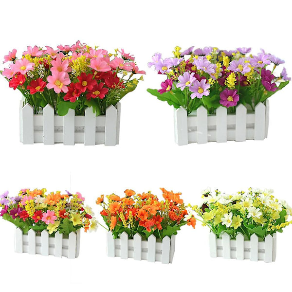 1 Bukett Konstgjorda Blommor Trästaket Trädgård DIY Scen Party Scendekor