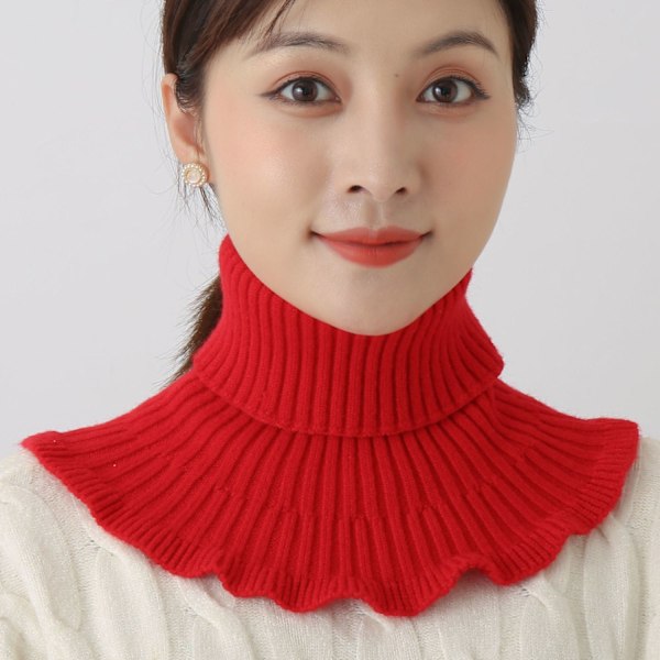 Dam Fejk Krage Varmt Nackskydd Bandana Mångsidig D (1 wool scarf) bright red