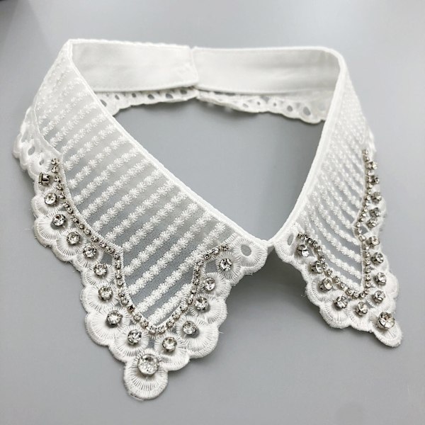 Dame falsk krage Avtakbar krage Allsidig avtakbar krage 7*39 White