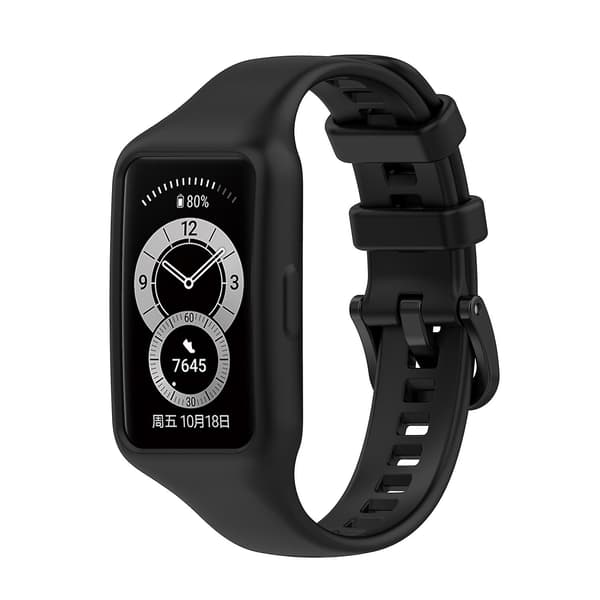 Sort Sort kompatibel med Huawei Band 7 / 6 Pro / 6 Silikone Urrem
