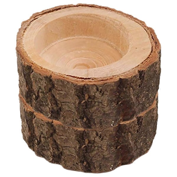 2 Træ Tealight Holdere Bryllupsbord Midterstykker Dekoration