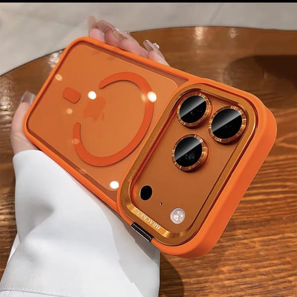 Fodral för iPhone 16 Pro Max Magnetiskt Stativ Linsdetalj Snodd Orange Noz29779