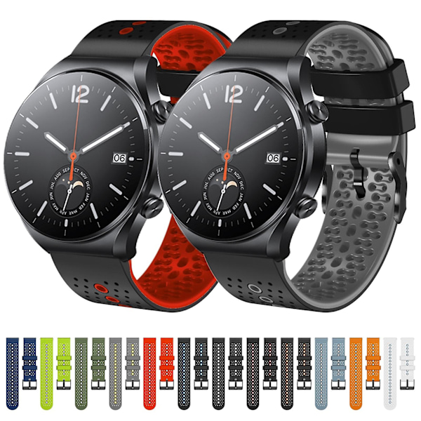 Midnattsblå Svart Midnattsblå Svart Tvåfärgat Silikonarmband kompatibelt med Xiaomi Mi Watch S1