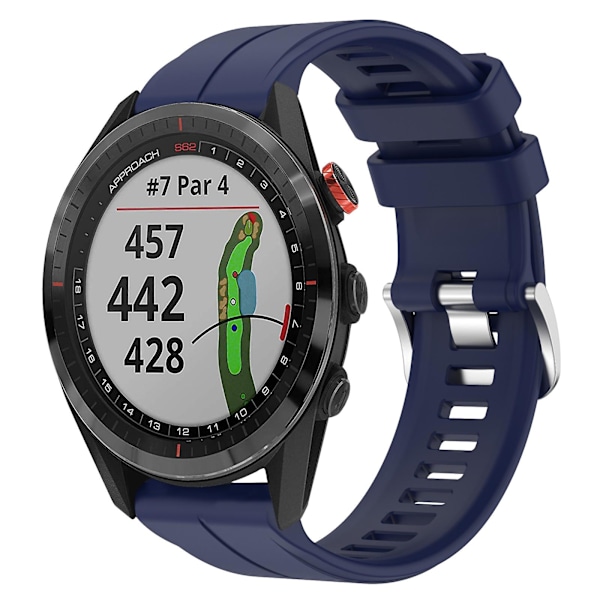 Mørkeblå Mørkeblå Silikone Urrem kompatibel med Garmin Approach S62