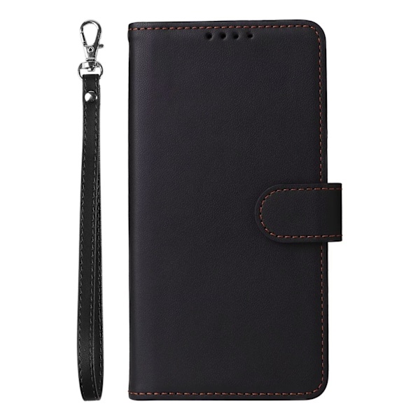 Etui til iPhone 15 Plus, sort, Split Magnetisk 2-i-1 Stand Wallet med Kortholder