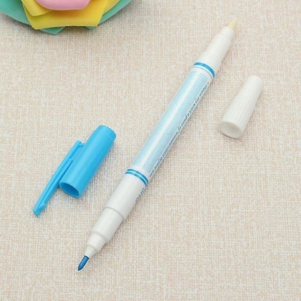 1 st lösliga korsstygn Vattentvättbara pennor Grommet Bläck Tyg Markör- Blue