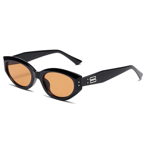 Solglasögon Personlighet Liten ram Solglasögon Mode Hip Hop Solglasögon Trendiga glasögon Black frame Brown