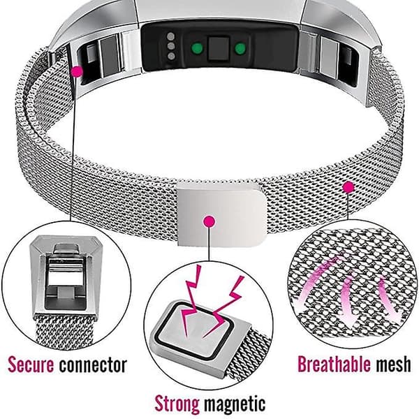 Rosegull Rosegull Rustfritt Stål Magnetisk Armbånd kompatibelt med Fitbit Alta, 130-170mm