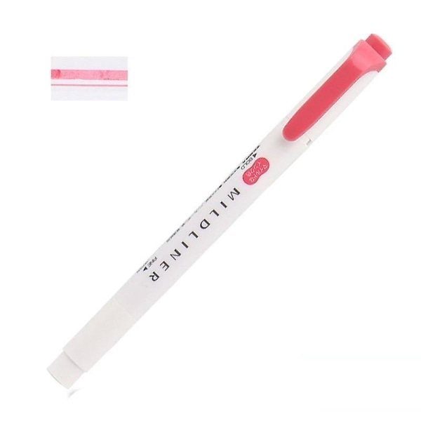 Mildliner Double Headed Highlighter / Marker Pen Red