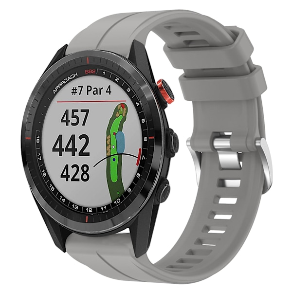 Grå Grå Silikone Urrem kompatibel med Garmin Approach S62