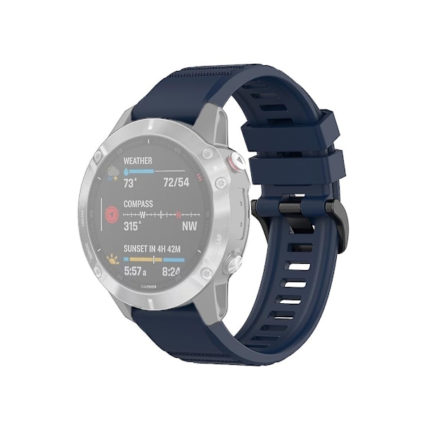 Midnattsblå Officiell Textur Klockarmband kompatibelt med Garmin Fenix 6 22mm