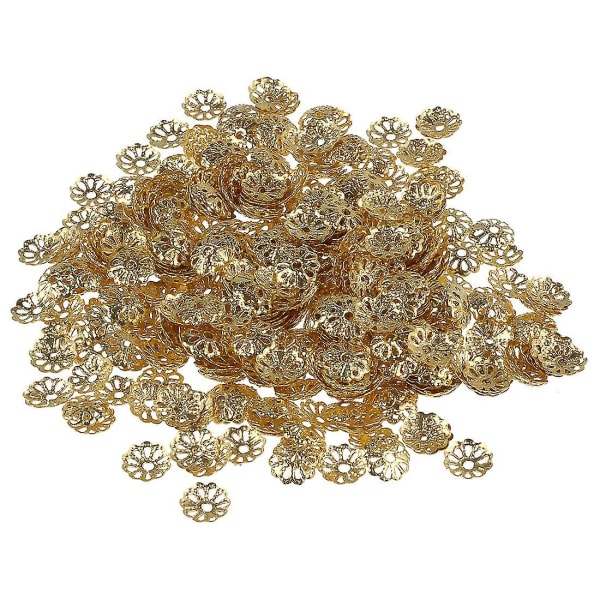 Nya 500 st 6 mm guldfärgade blompärlor som är kompatibla med smyckestillverkning