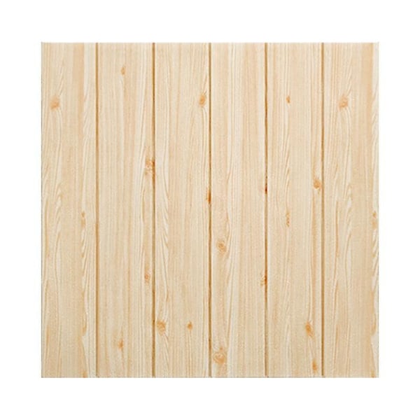 Wood Grain 3d Foam Adhesive Vattentät tapet Light Green