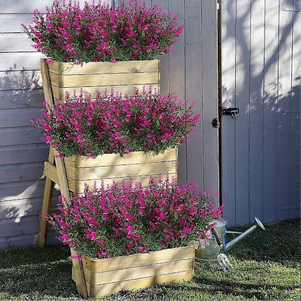 8 Bunter Kunstig Lavendel Falske Blomster UV-bestandige Busker, Falsk Plast Fuchsia 8