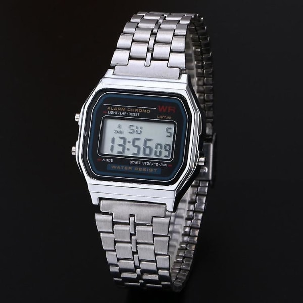 Fashion Business Clock Electronic Personalitys digitala watch med tunn remsa Silver