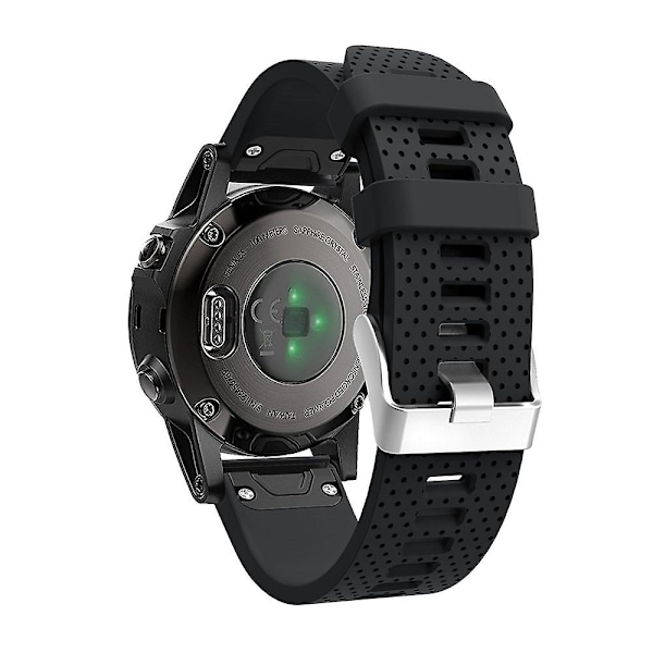 Musta Musta yhteensopiva Garmin Fenix 5S silikonirannekkeen (valkoinen) kanssa, yhteensopiva Garmin Fenix 5S:n kanssa
