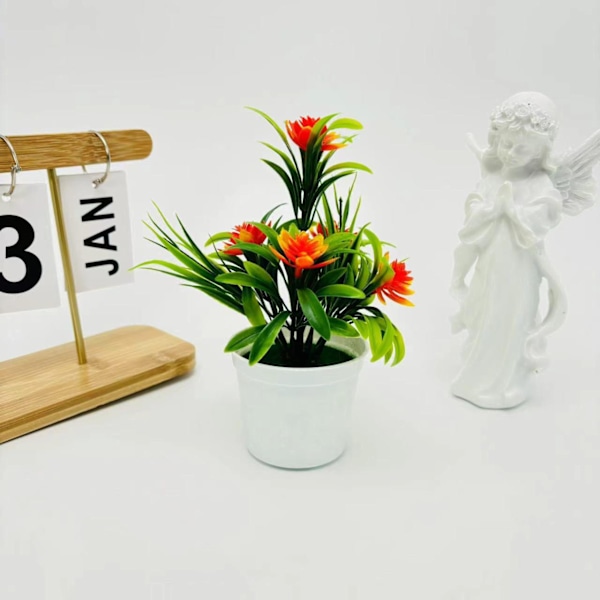 Konstgjorda Lotusblad: Set med 5 Små Krukväxter Bonsai för Utomhus- eller Inomhusdekoration – Perfekt för Purple Height 18CM*Width 11CM