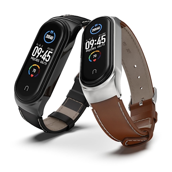 Hvit Hvit kompatibel med Xiaomi Mi Band 6 / 5 / 4 / 3 Klokkereim i kuskinn