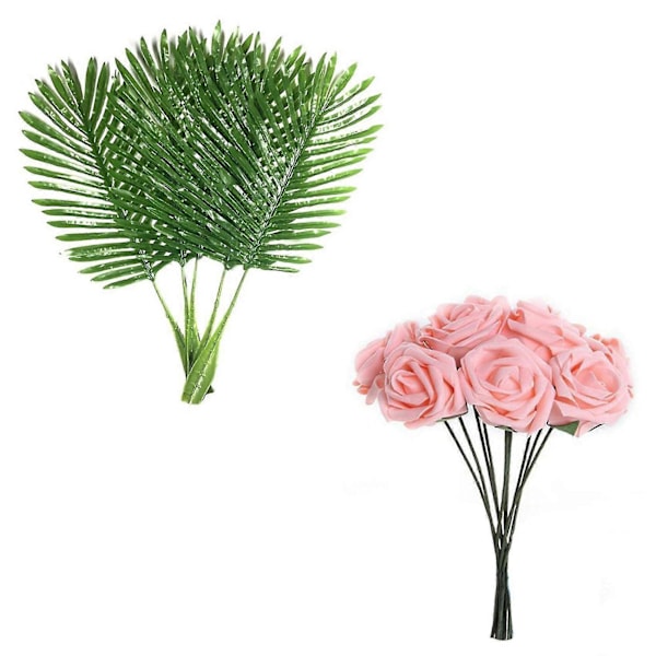 kunstig blomst bryllupsbukett festdekorasjon lys rosa