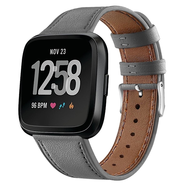 Grå grå rem kompatibel med Fitbit Versa 2 / Fitbit Versa / Fitbit Versa Lite