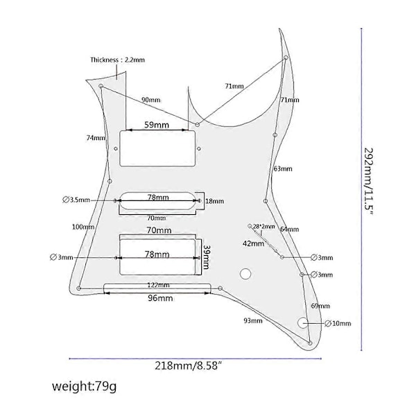 Pick Guard Slagplade til 11 Hullers Guitar Tilbehør 12 Farver Valgfri Blue pearl