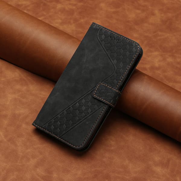 Etui til iPhone iPhone 14pro sort Soft-Touch Præget Wallet med Kortholder Flip