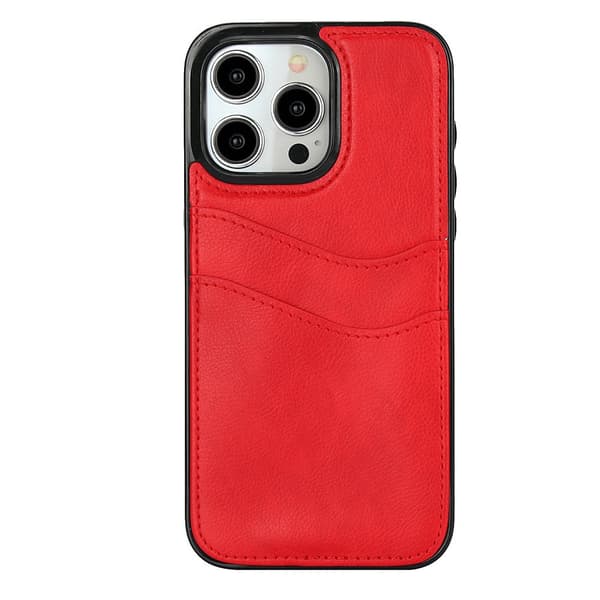 Fodral för iPhone 13 mini röd Plånbok med Korthållare Läderfodral
