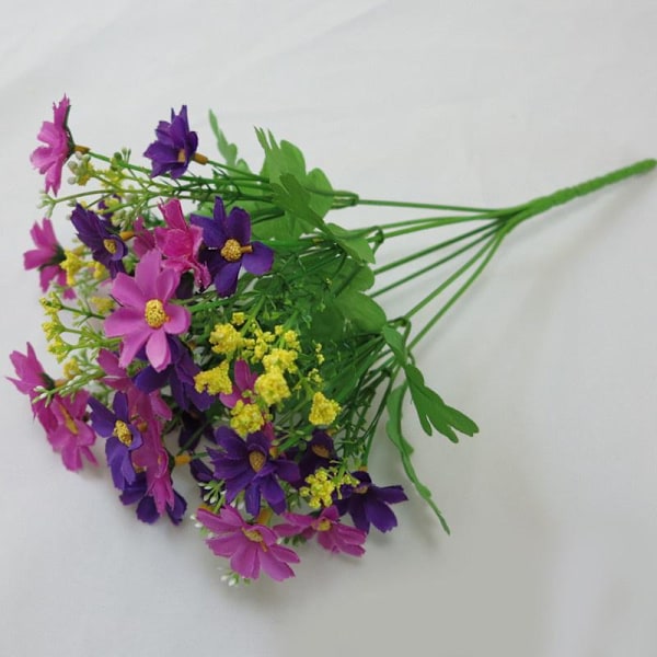 1 st Konstgjorda Blommor Konstgjorda Blommor Heminredning Simulering Naturlig Orkidé Krysantemum Orange-red