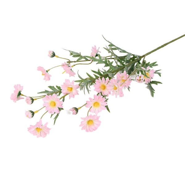 1 stk. Kunstig liten prestekrage falsk blomst blader hjem bryllup kaffebar dekor Pink