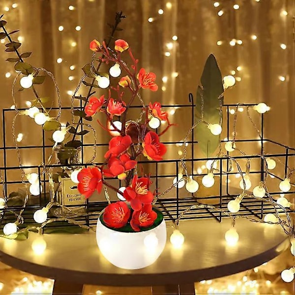 Simulerede potteplanter, falske blomster, bonsai, simulerede vintersødgrene, bonsai, simulerede blommeblomster, kunstige blomster red