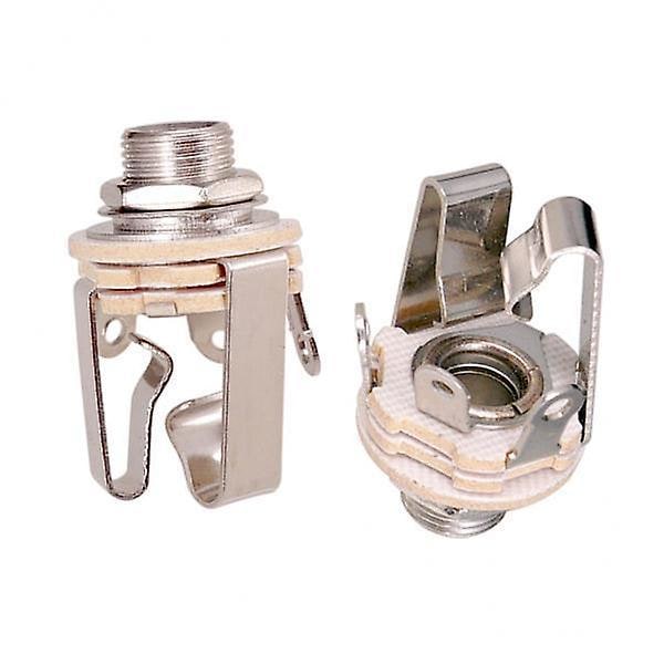 2x2 Messinkinen 1/4\" Stereo Ulostuloliitinlevy Kitarabasson Aktiivimikrofoniin