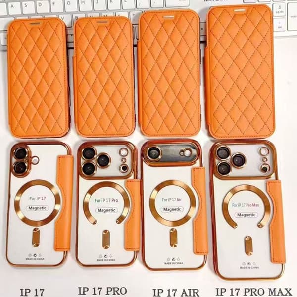 Etui til iPhone 14 Plus Klart Magnetisk Kortplads Klart Orange