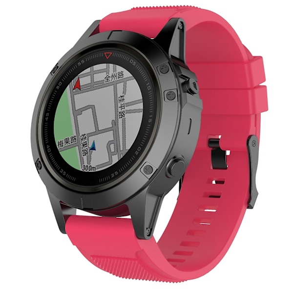 Rose Red Rose Red kompatibel med Garmin Fenix 5x (26mm) Silikone Armbåndsrem