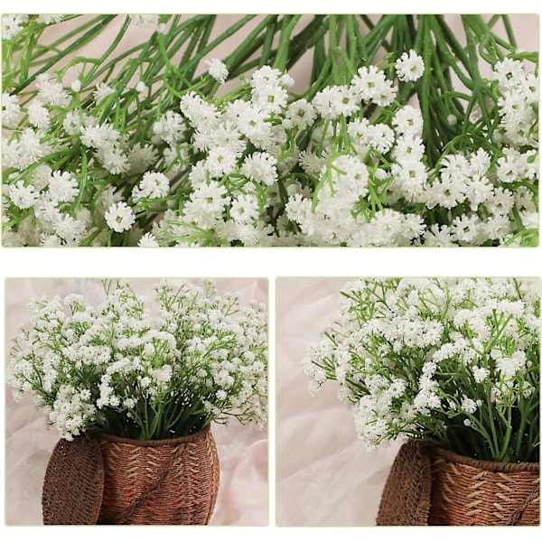 Kunstige blomster, silkeblomster, blomster til hjemmet, falske blomster, brudebukett (12 stk)