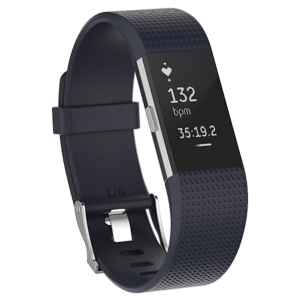 Mintgrønn Mintgrønn kompatibel med Fitbit Charge 2 Vanlig tekstur Silikon Klokkereim med spenne, Størrelse: s(hvit) S