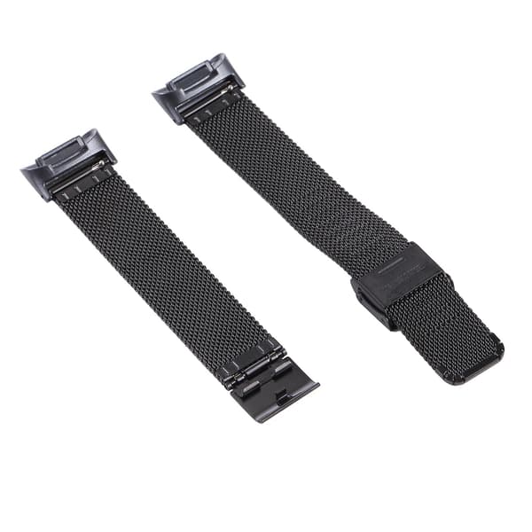 Sort Sort Milan Stål Urrem kompatibel med Fitbit Charge 5
