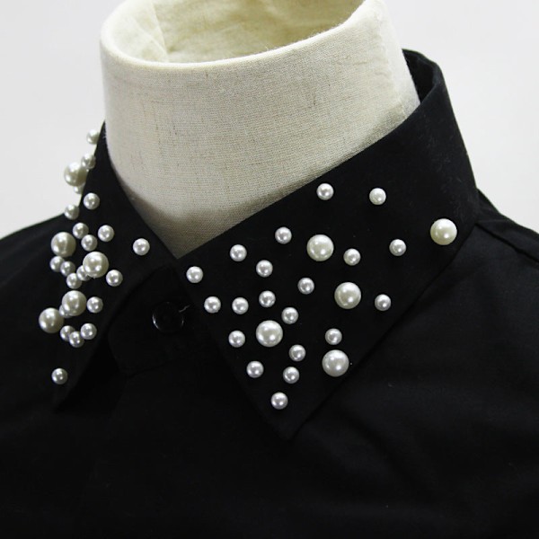 Dame falsk krage Avtakbar halv Avtakbar Avtakbar Cott free Black