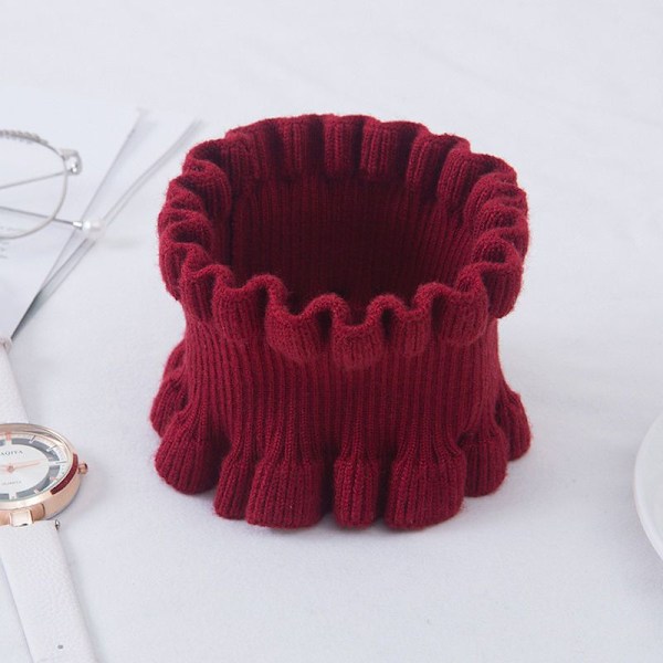 Dame falsk krage Avtakbar halv Cashmere Treøre Liten Wine Red Average size