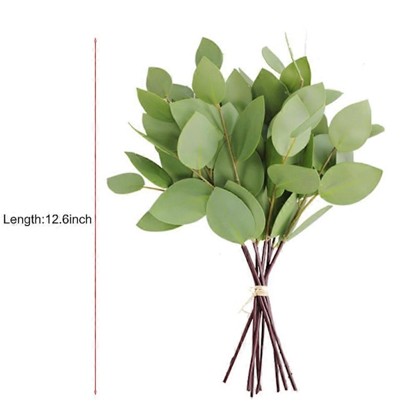Hjem grøn kunstig plante kunstig blomst Eucalyptus 32cm (8 stykker runde)