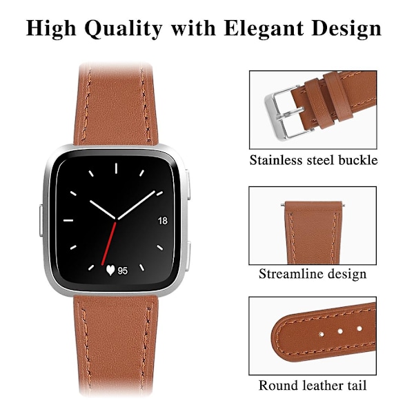 Brun brun rem kompatibel med Fitbit Versa 2 / Fitbit Versa / Fitbit Versa Lite