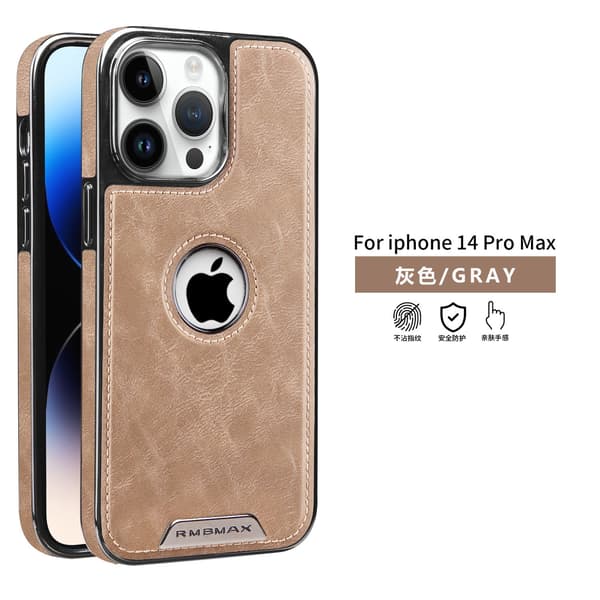 Etui til iPhone 14 Højkvalitets grå Magnetisk business Full-Body tekstur