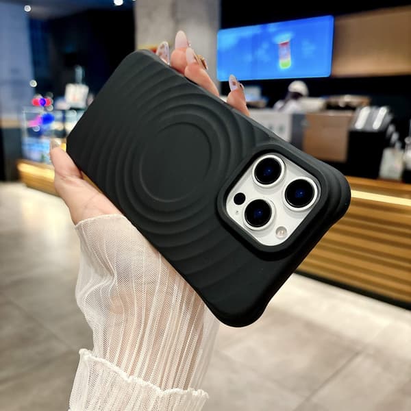 Etui til iPhone 15 Pro Max Flytende Silikon Magnetisk Silikon Svart Noz28529