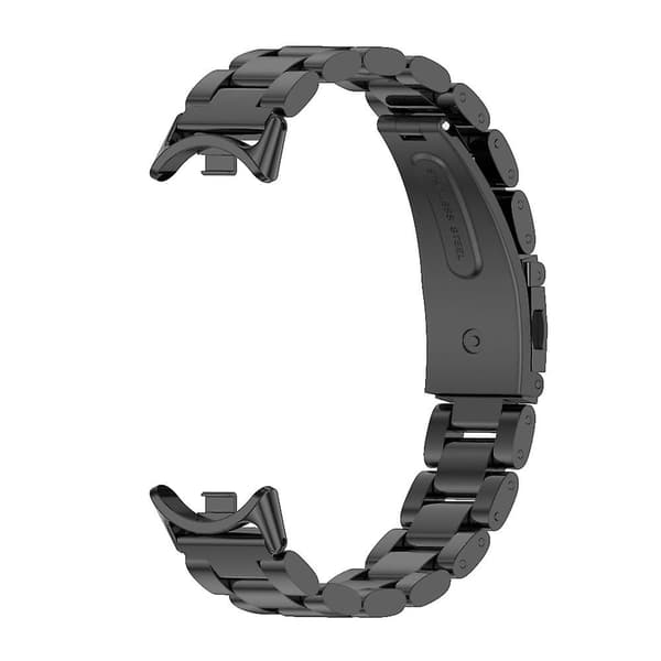 Sort Sort Mijobs Tre Perle Rustfrit Stål Rem kompatibel med Xiaomi Mi Band 8