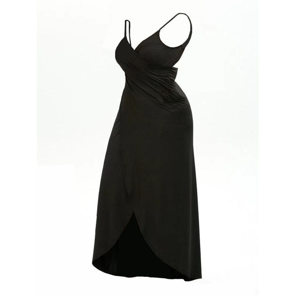 One-Piece Suspender Dress Sexig strandklänning Black XXL