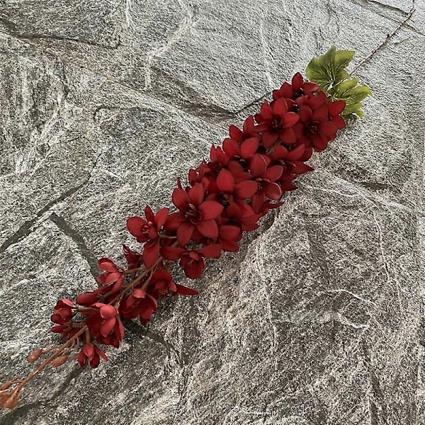 1 Gren Konstgjord Blomma Ingen Vattning Lättviktig Falsk Lång Stjälk Riddarsporre Simuleringsblomma Heminredning för Kontor Red