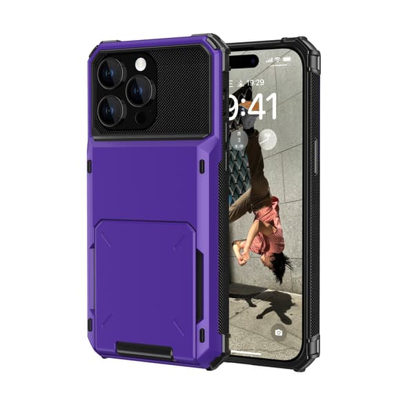 Fodral för iPhone 14 lila Flip Plånbok med Korthållare