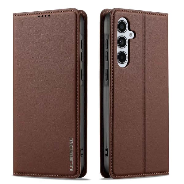 Etui til iPhone 16e/SE4 brun Magnetisk Wallet med Kortholder Flip