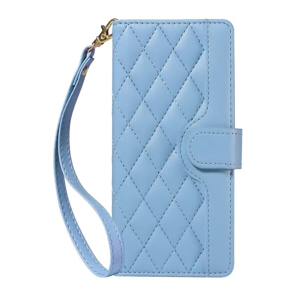 Fodral för iPhone 15 Pro blått Mode ins Plånbok med Korthållare Crossbody