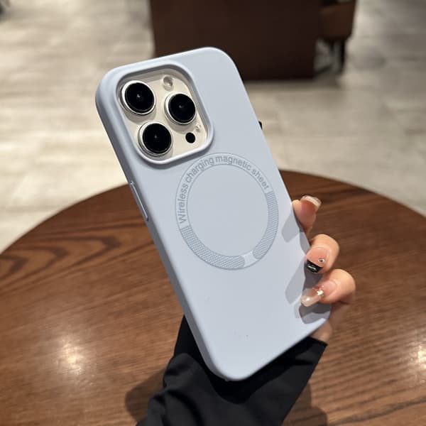 Fodral för iPhone 16 Pro Flytande Silikon Magnetiskt Silikon Blå Noz25165