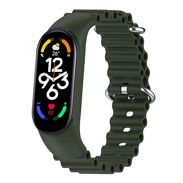 Grønn silikonklokkerem kompatibel med Xiaomi Mi Band 7 / 6 / 5 / 4 / 3